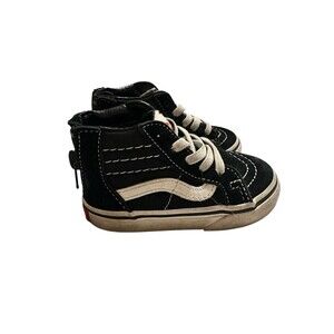 VANs Toddler Old Skool Hi Top Size 5c Black Off The Wall